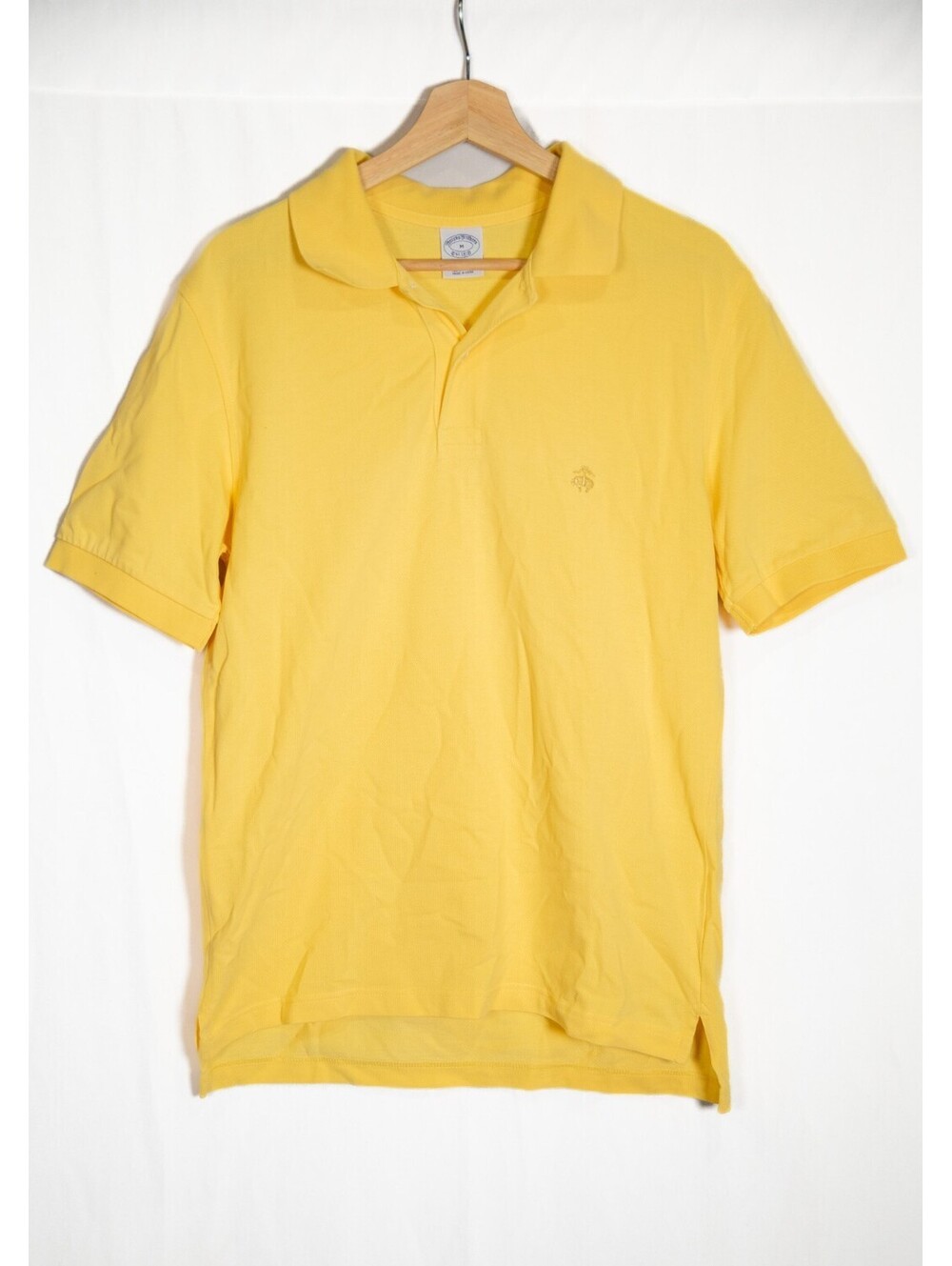 Brooks Brothers 346 Polo Top Shirt Yellow Short Sleeve Men's M